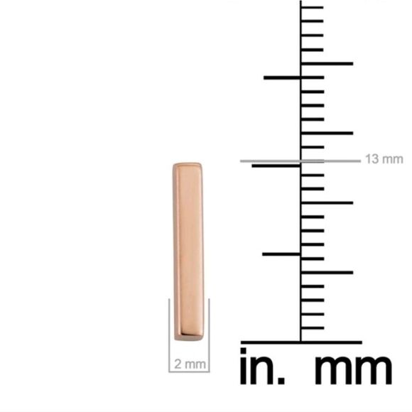 Rose Gold Bar Ring and Earrings - Picture 8 of 8